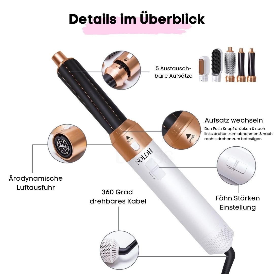 5in1 - Airstyler, perfektes Haar mit einem Gerät - SOLOH
