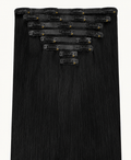 Remy Clip-In Echthaar Extensions in Jet Black, glatt