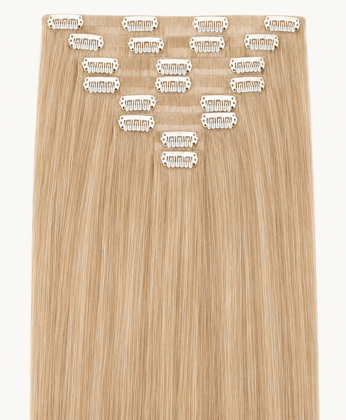 Remy Clip-In Echthaar Extensions in Medium Blonde, glatt