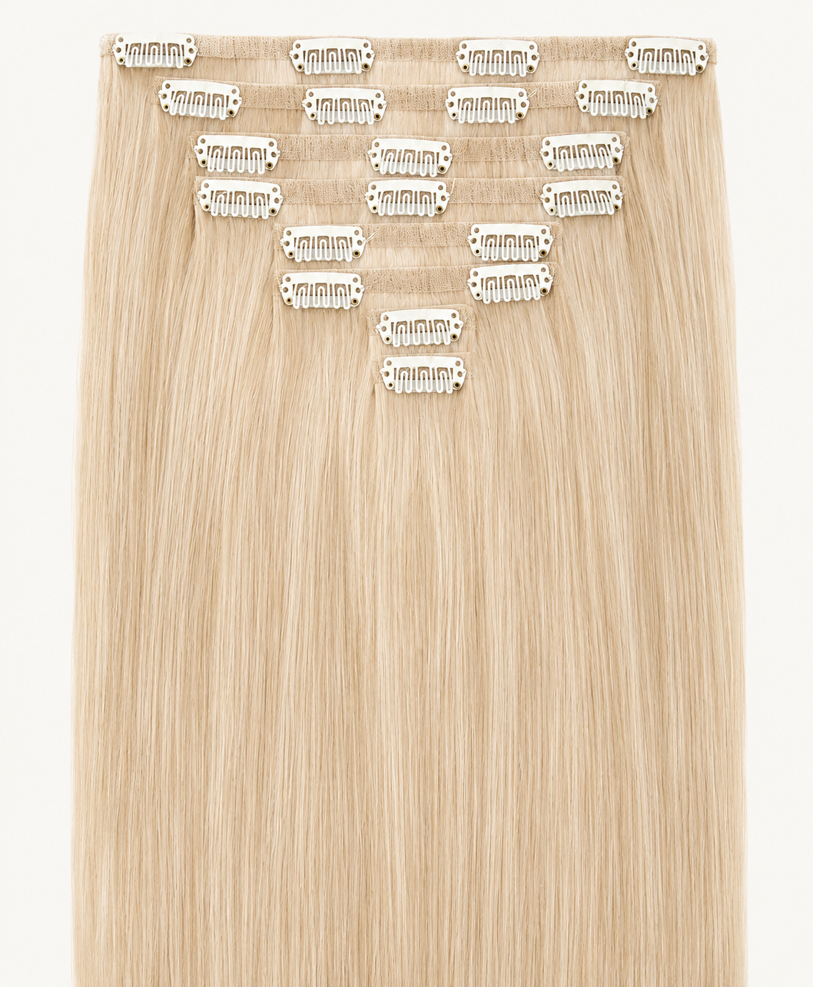 Remy Clip-In Echthaar Extensions in Light Blonde, glatt