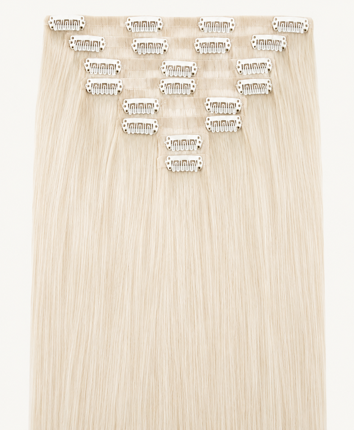 Remy Clip-In Echthaar Extensions in Platinum Blonde, glatt