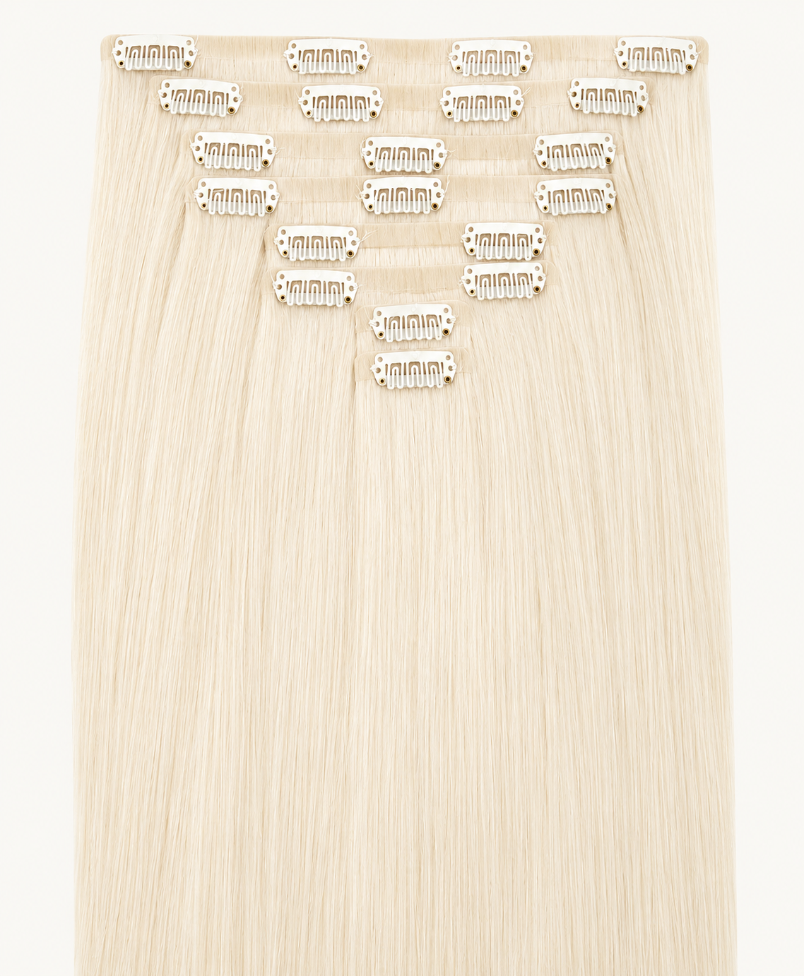 Remy Clip-In Echthaar Extensions in Extra Light Blonde, glatt