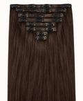 Remy Clip-In Echthaar Extensions in Natural Dark Brown, glatt