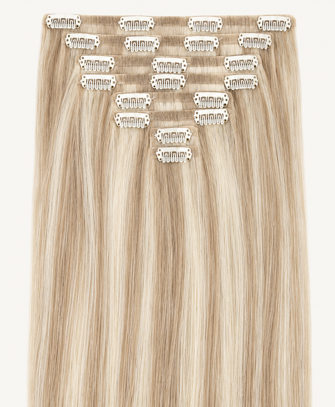Remy Clip-In Echthaar Extensions in Ash Platinum, glatt