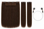 Braunes Remy Extensions Set mit Clips und transparentem Ersatzdraht