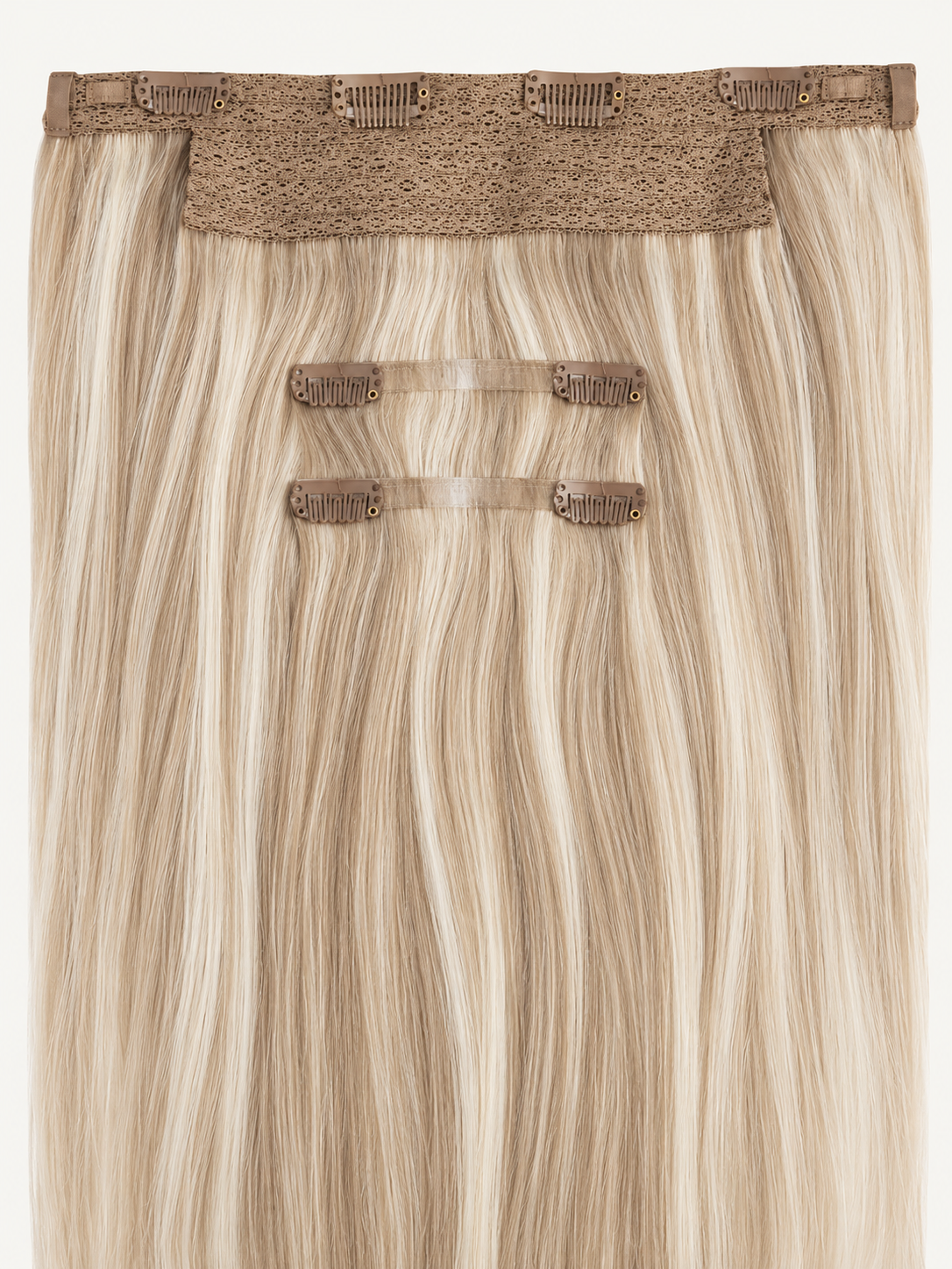 Remy Halo Extensions 120g – P18/613 Ash Blonde with Platinum Highlights