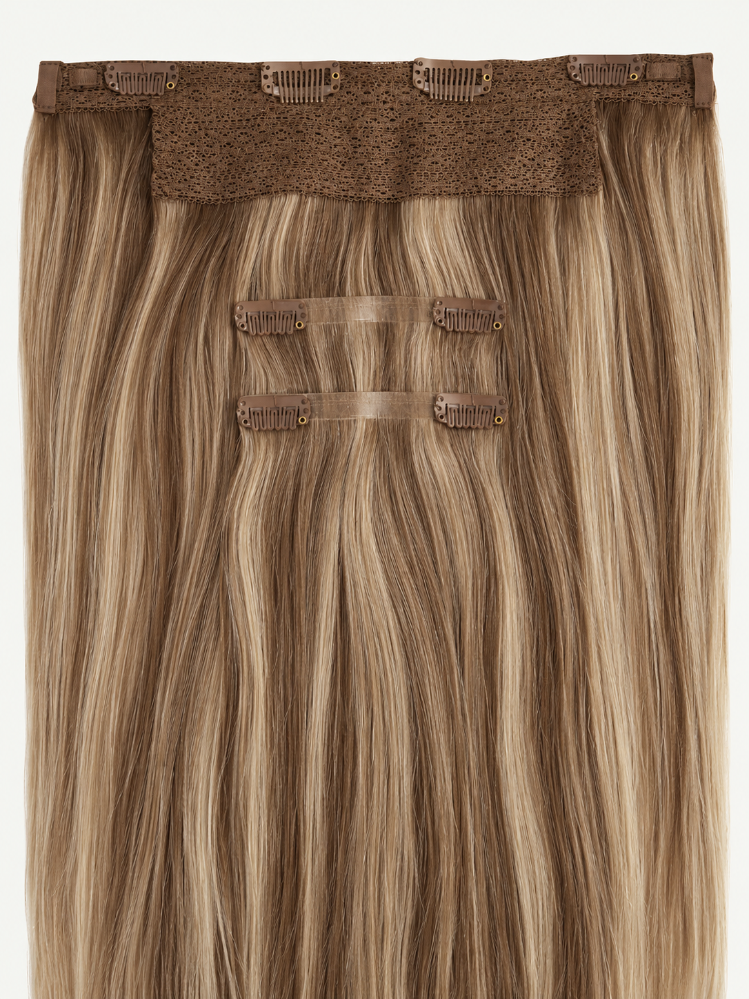 Remy Halo Extensions 120g – P6/16 Brown with Ash Blonde Highlights