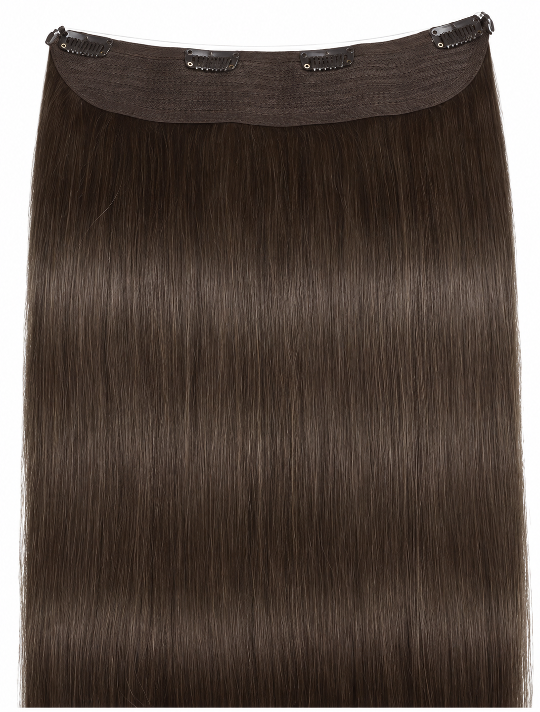 Remy Halo Extensions – Glatt – 6 Dark Ash Brown