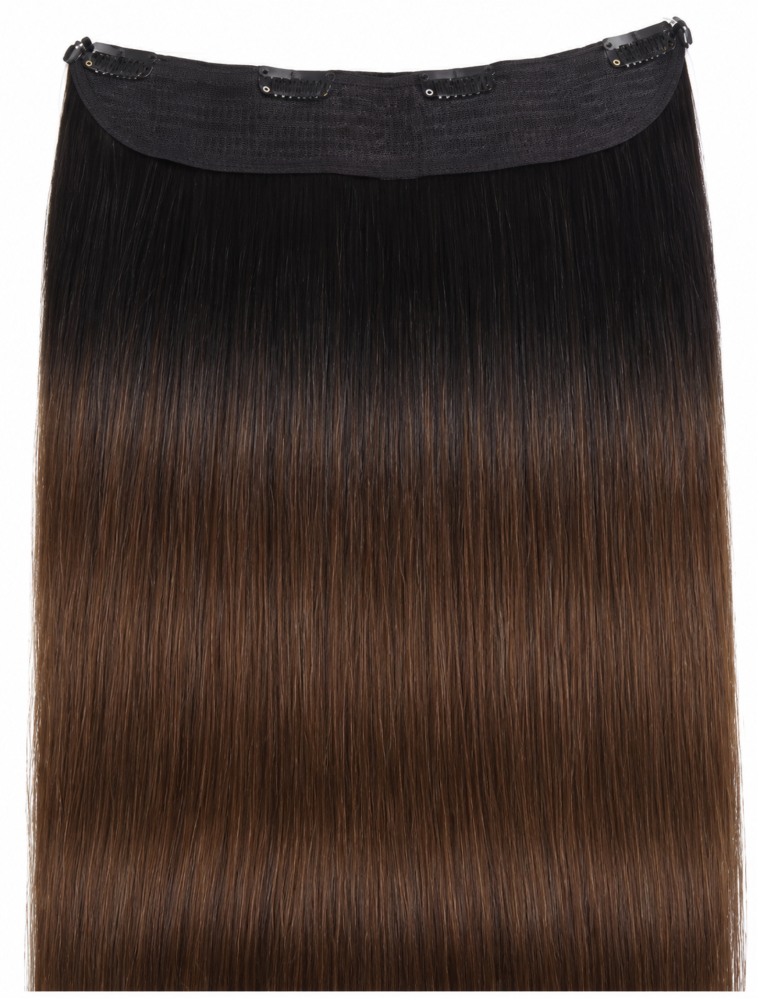 Remy Halo Extensions – Glatt – T1B/4 Black to Medium Brown
