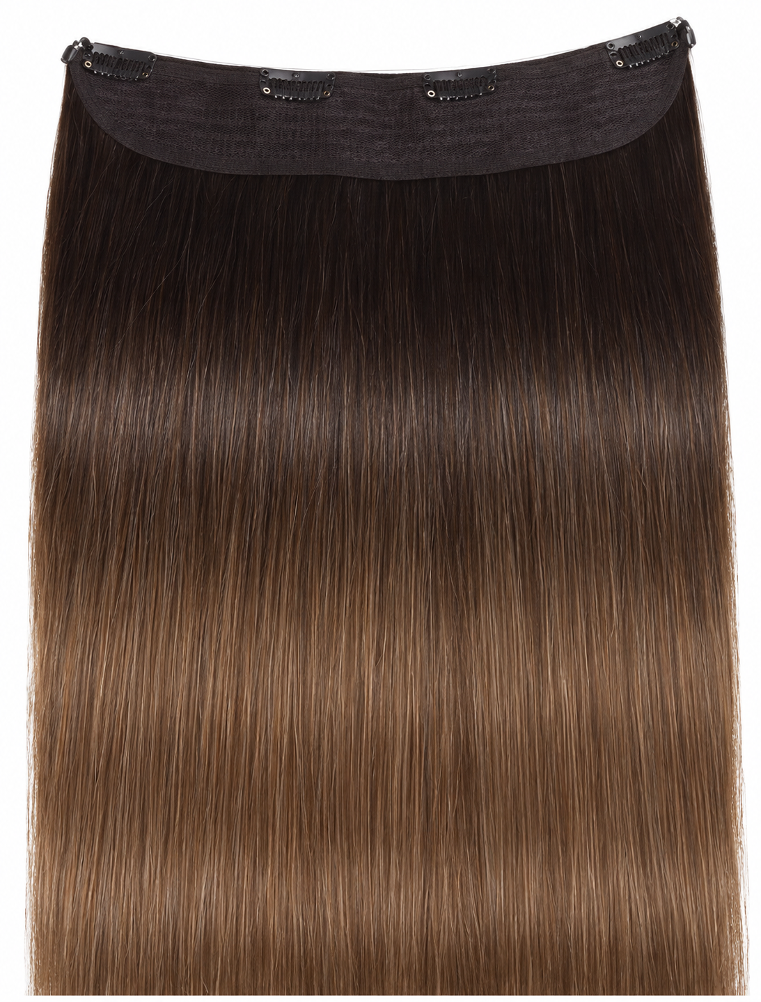 Remy Halo Extensions – Glatt – T2/8 Dark Brown to Light Brown